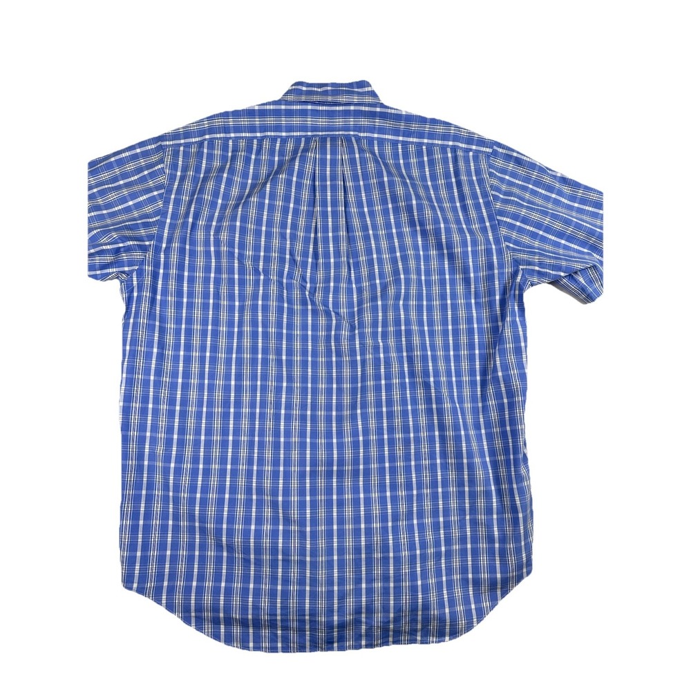 Ralph Lauren‎ Blake Blue Plaid Short Sleeve Shirt Cotton Casual Men Size L Work - Picture 4 of 6